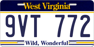 WV license plate 9VT772