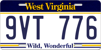 WV license plate 9VT776