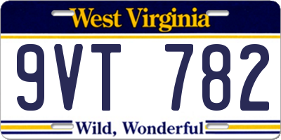 WV license plate 9VT782