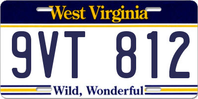 WV license plate 9VT812