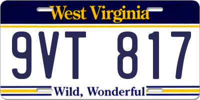 WV license plate 9VT817