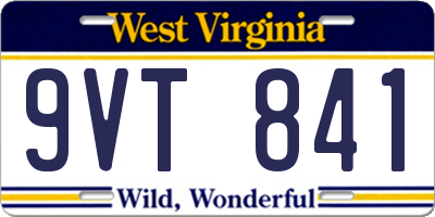 WV license plate 9VT841
