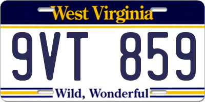 WV license plate 9VT859