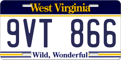 WV license plate 9VT866