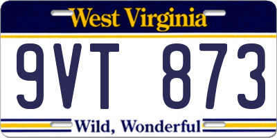 WV license plate 9VT873