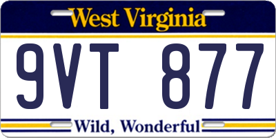 WV license plate 9VT877