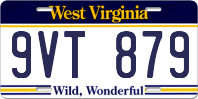 WV license plate 9VT879