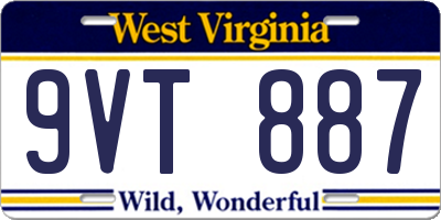 WV license plate 9VT887
