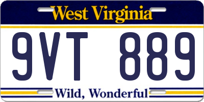 WV license plate 9VT889
