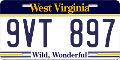 WV license plate 9VT897