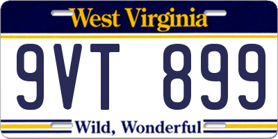 WV license plate 9VT899
