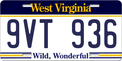 WV license plate 9VT936