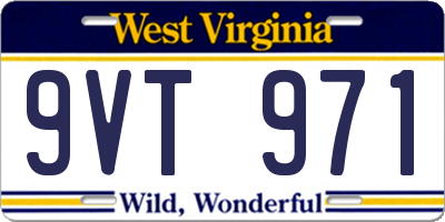 WV license plate 9VT971
