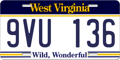 WV license plate 9VU136