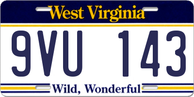 WV license plate 9VU143