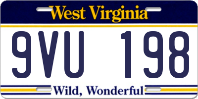 WV license plate 9VU198