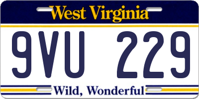WV license plate 9VU229