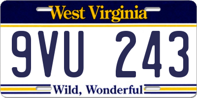 WV license plate 9VU243