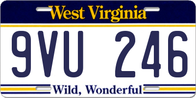 WV license plate 9VU246
