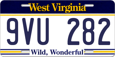 WV license plate 9VU282