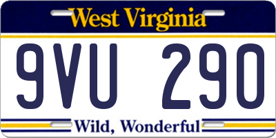 WV license plate 9VU290