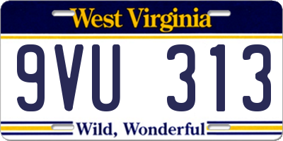 WV license plate 9VU313