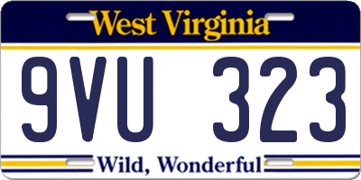 WV license plate 9VU323