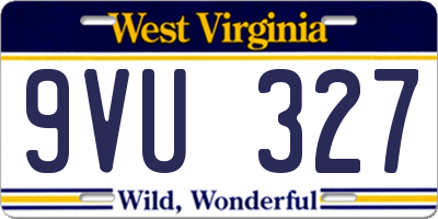 WV license plate 9VU327