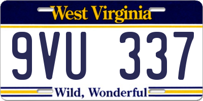 WV license plate 9VU337