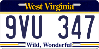 WV license plate 9VU347