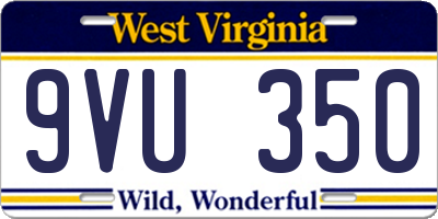 WV license plate 9VU350