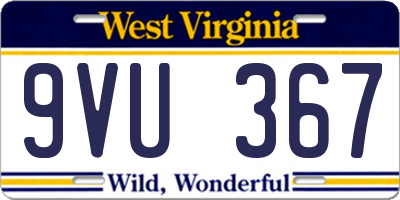 WV license plate 9VU367