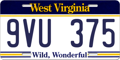 WV license plate 9VU375