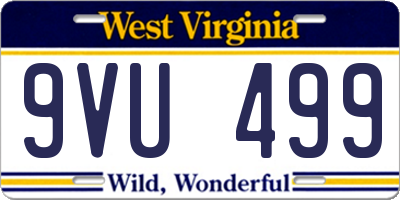 WV license plate 9VU499