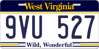 WV license plate 9VU527
