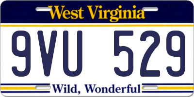 WV license plate 9VU529