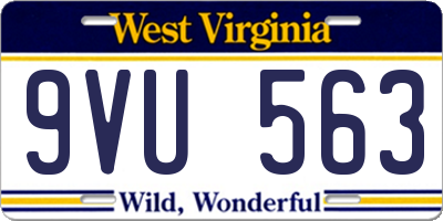 WV license plate 9VU563