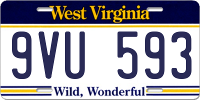 WV license plate 9VU593