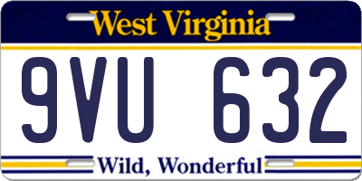 WV license plate 9VU632