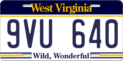 WV license plate 9VU640