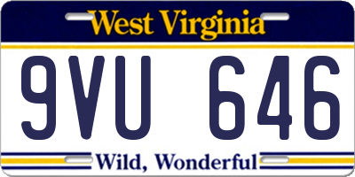WV license plate 9VU646