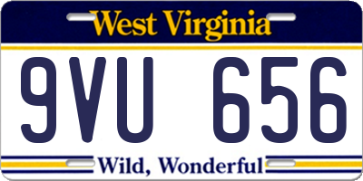 WV license plate 9VU656