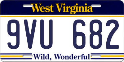 WV license plate 9VU682