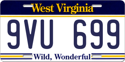 WV license plate 9VU699
