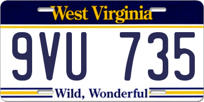 WV license plate 9VU735