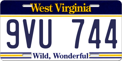 WV license plate 9VU744