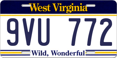 WV license plate 9VU772