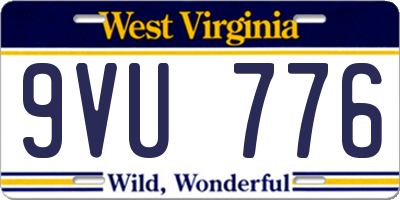 WV license plate 9VU776