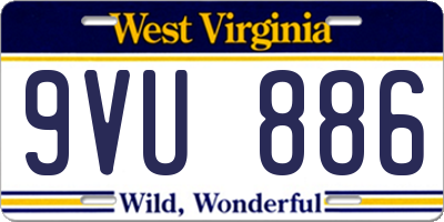 WV license plate 9VU886