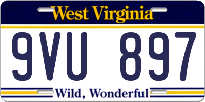 WV license plate 9VU897
